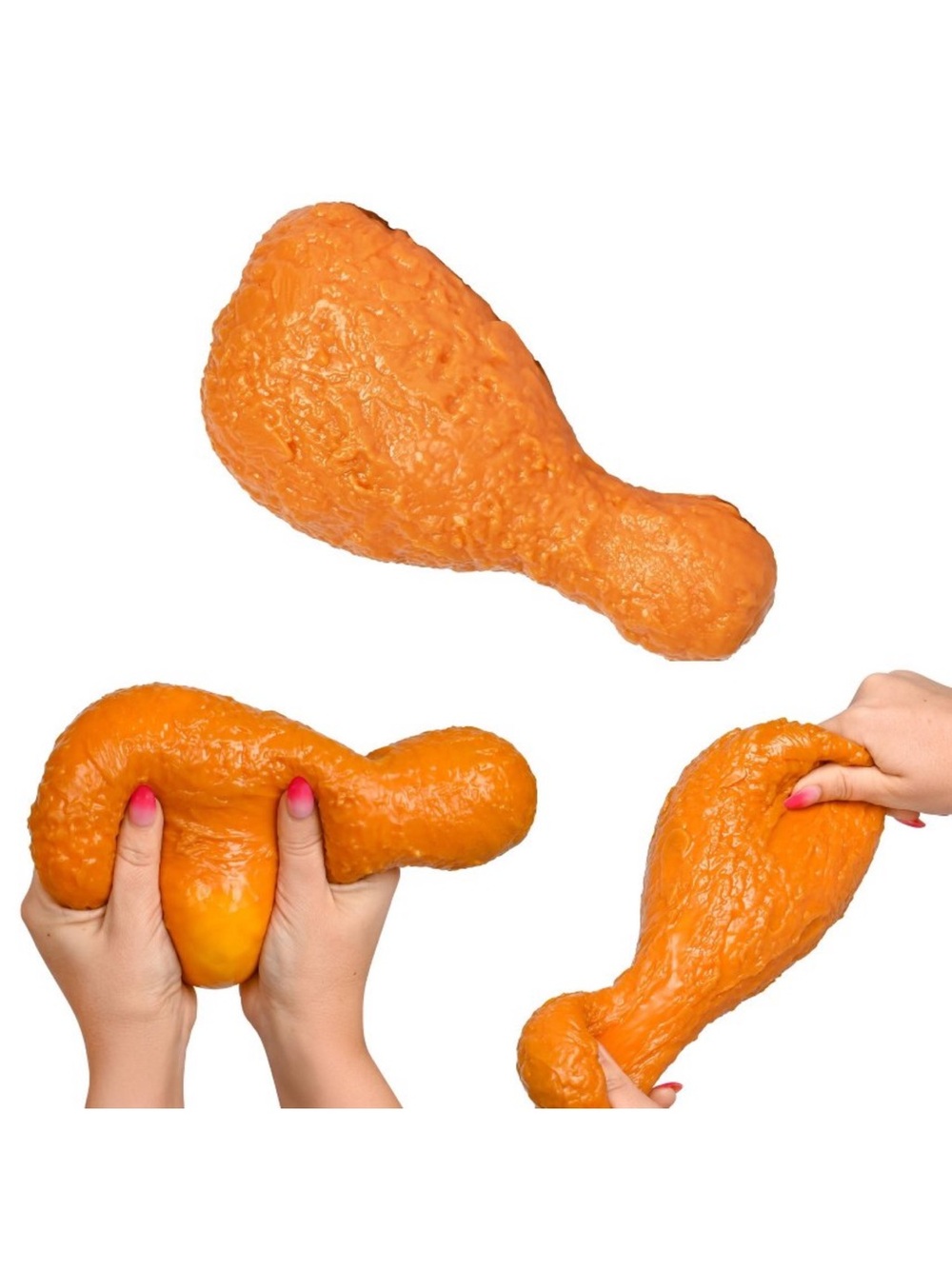 Sunny Days Squeezy Orange Chicken Drumstick Squishy Sensory Toy